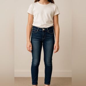 Pink Latte Girls Skinny Jeans Size 12 Dark Wash Stretch Denim